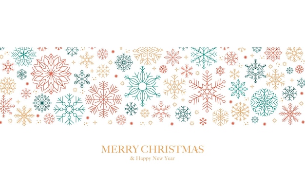 Copos de nieve Fondo de invierno con borde de copos de nieve Fondo de Navidad para tarjeta de felicitación Ilustración vectorial