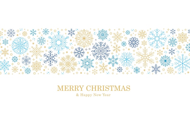 Copos de nieve Fondo de invierno con borde de copos de nieve Fondo de Navidad para tarjeta de felicitación Ilustración vectorial