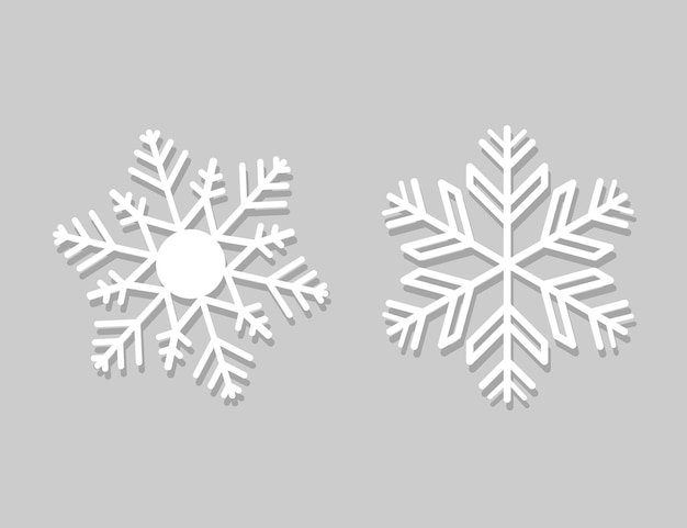 Copos de nieve de invierno Copos de nieve de Navidad con sombra