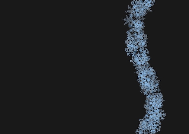 Vector copos de nieve de navidad y año nuevo