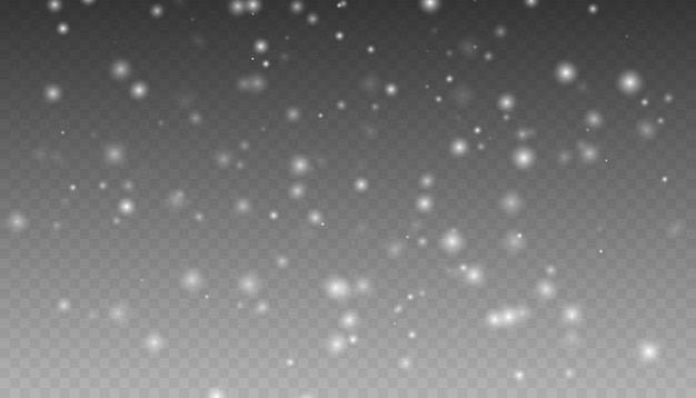 copos de nieve de Navidad en un fondo transparente copos de Nieve fondo de nieve copos de neve