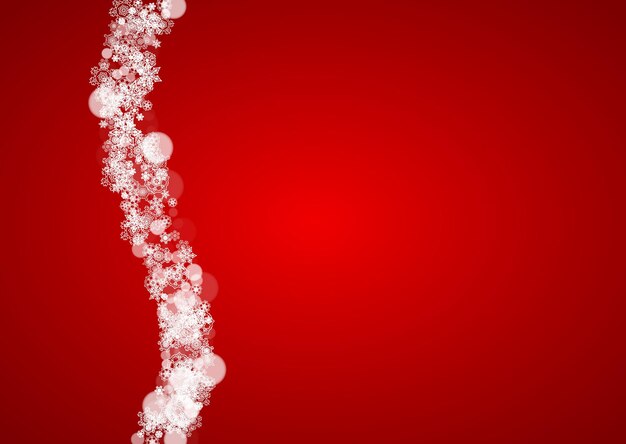 Copos de nieve de Navidad sobre fondo rojo.