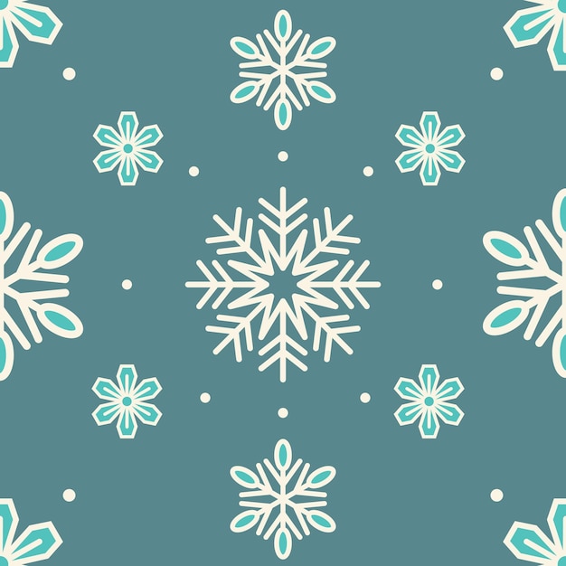 Copos de nieve de patrones sin fisuras Fondo abstracto de Navidad de vector de copo de nieve blanco