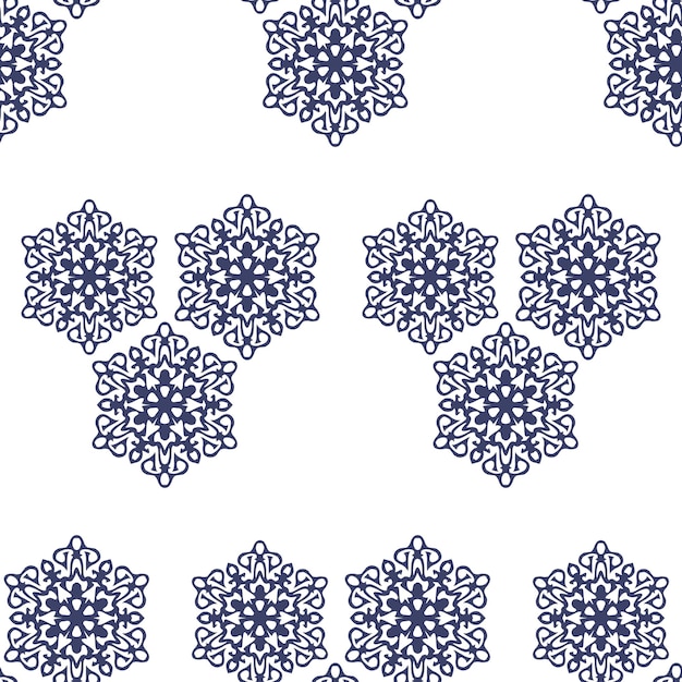 Copos de nieve de patrones sin fisuras vector de fondo para la replicación continua