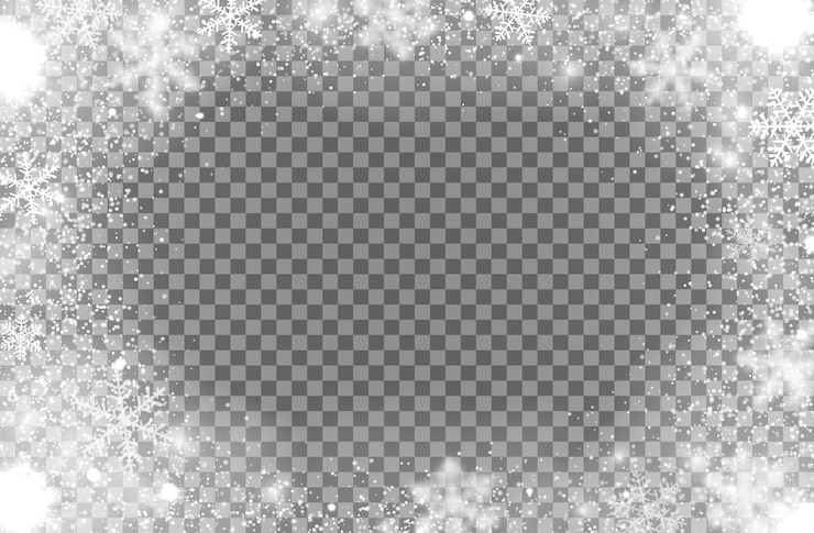 Vector los copos de nieve realistas el marco de nieve y helada de navidad