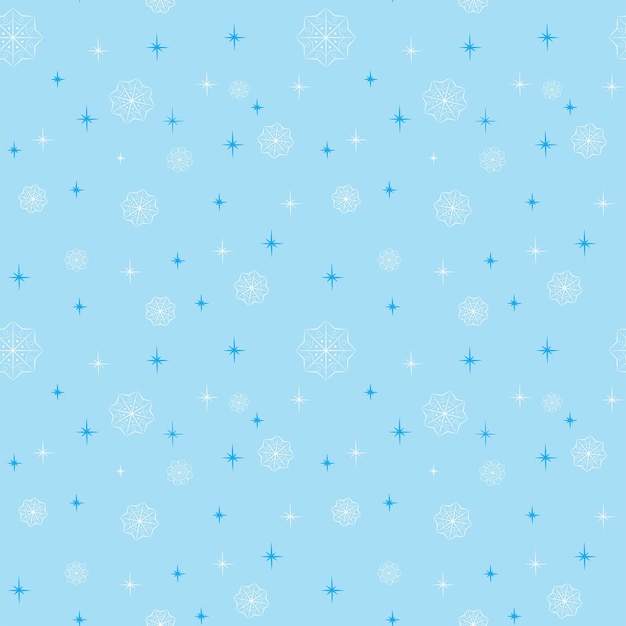 Copos de nieve sobre fondo azul de patrones sin fisuras Fondo suave de nieve de invierno
