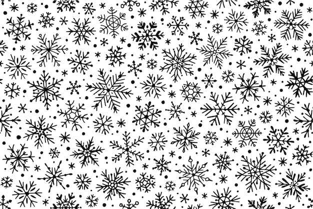 copos de nieve sobre un fondo blanco