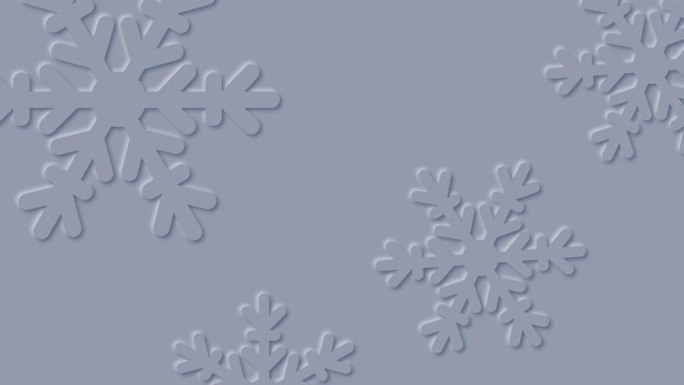Vector copos de nieve sobre fondo gris