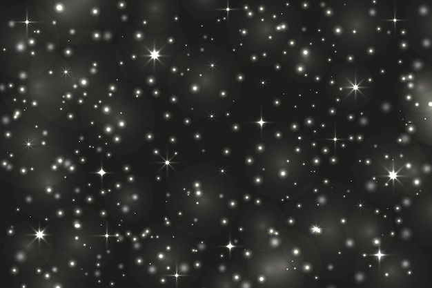 Copos de nieve sobre un fondo negro Superposición de fondo de Navidad o año nuevo vectorial