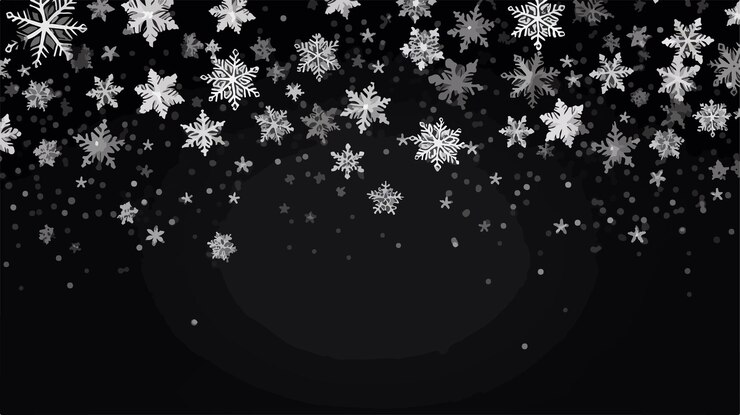 copos de nieve sobre un fondo negro