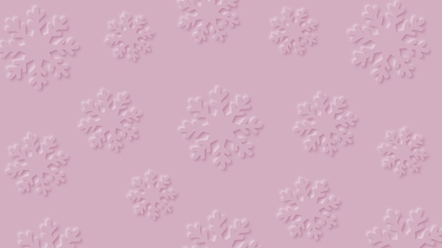 Copos de nieve sobre fondo rosa
