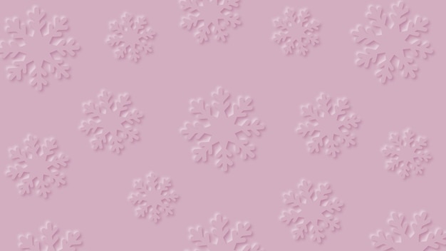 Copos de nieve sobre fondo rosa