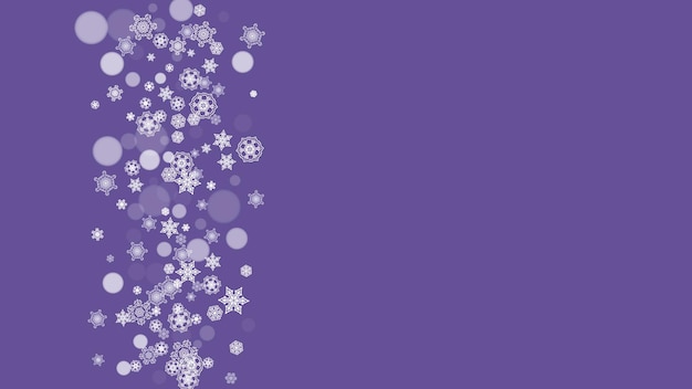 Copos de nieve ultravioleta de Navidad y año nuevo