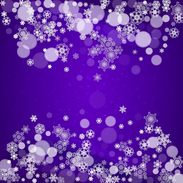 Copos de nieve ultravioleta de Navidad y año nuevo