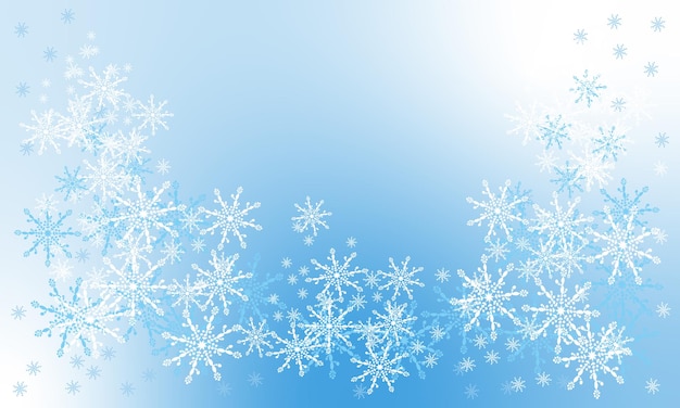 Vector copos de nieve de vacaciones patrón abstracto nieve blanca azul