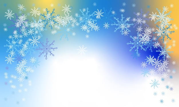 Vector copos de nieve de vacaciones patrón abstracto nieve blanca azul