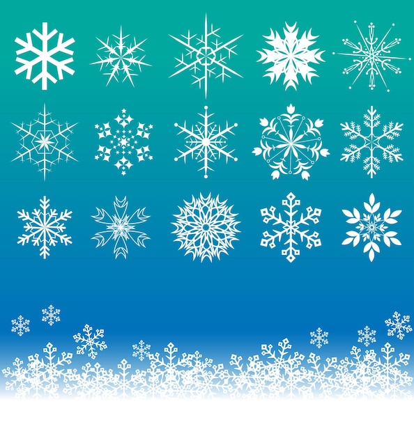 Los copos de nieve vectoriales sin
