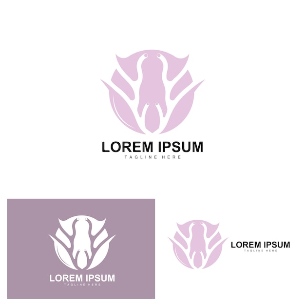 Coral Logo Mar Plantas Lugar Animales Marinos Océano Vector Algas Iconos