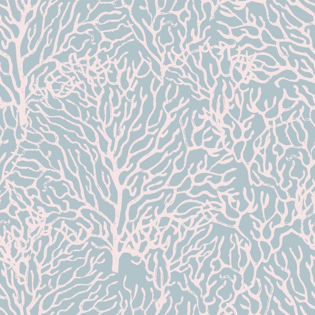 Coral marino de patrones sin fisuras Colores suaves Ilustración vectorial