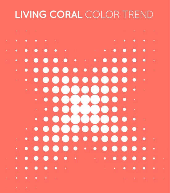 Vector coral trendy color cross x shape en halftone halftone dot pattern vector illustration