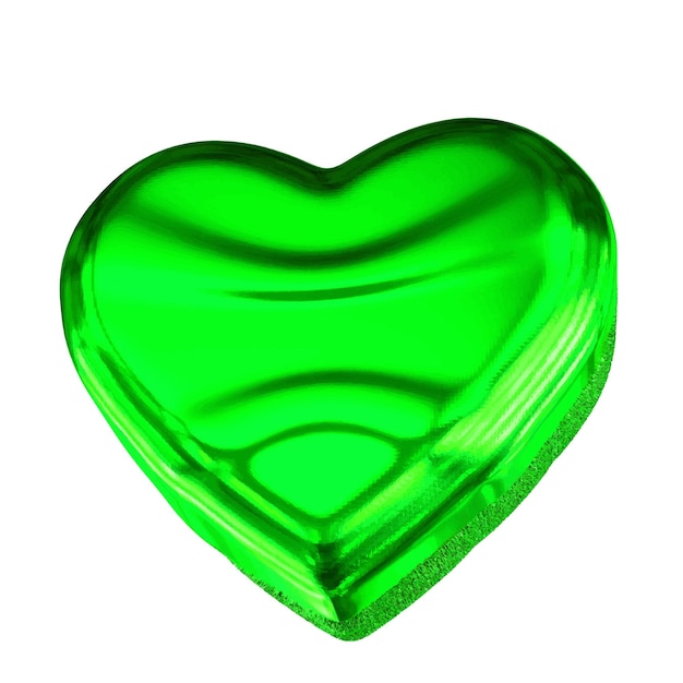 Corazón 3D brillante en verde