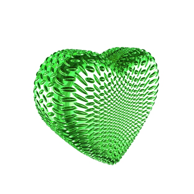 Corazón 3D brillante en verde