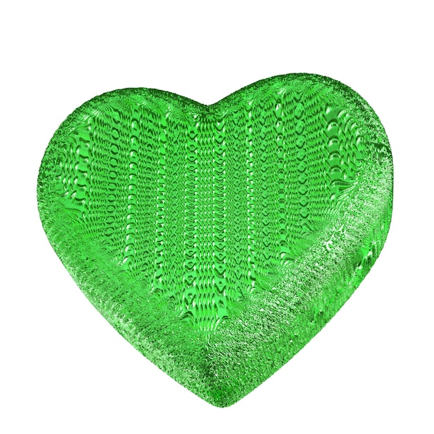 Vector corazón 3d brillante en verde