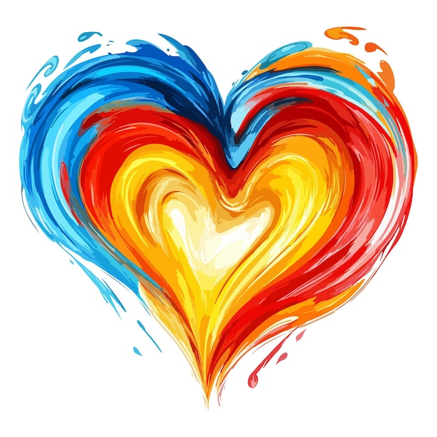 corazón abstractamente colorido