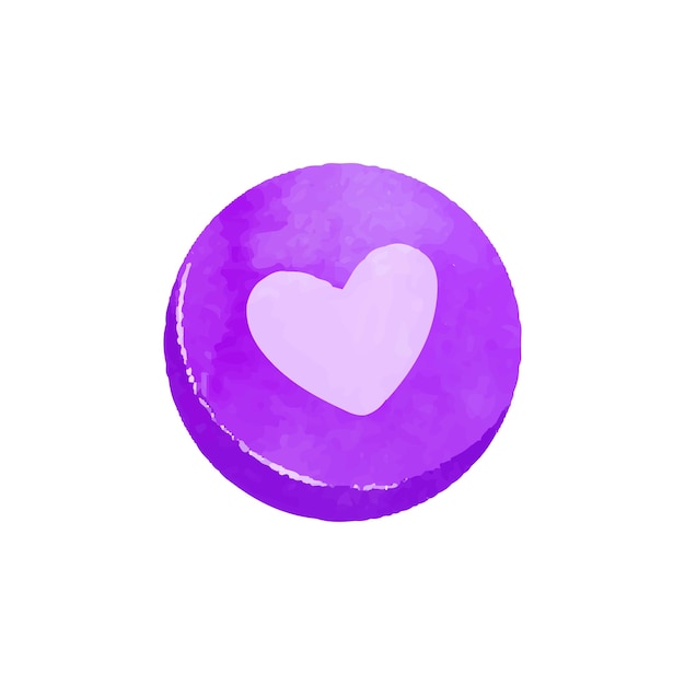 Corazón de acuarela aislado sobre un fondo blanco