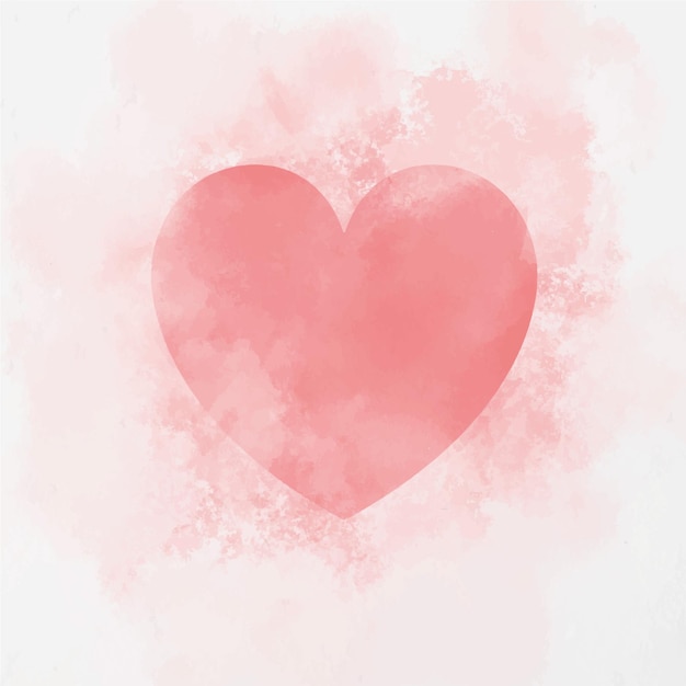 Corazón de acuarela rosa