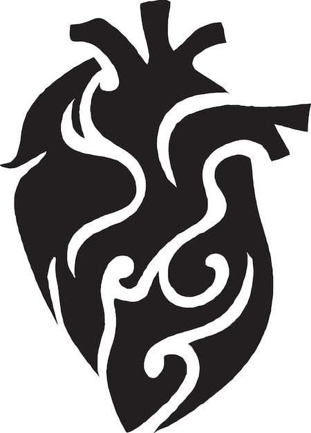 El corazón de la alegría Emblema icónico del vector del diseño del corazón humano