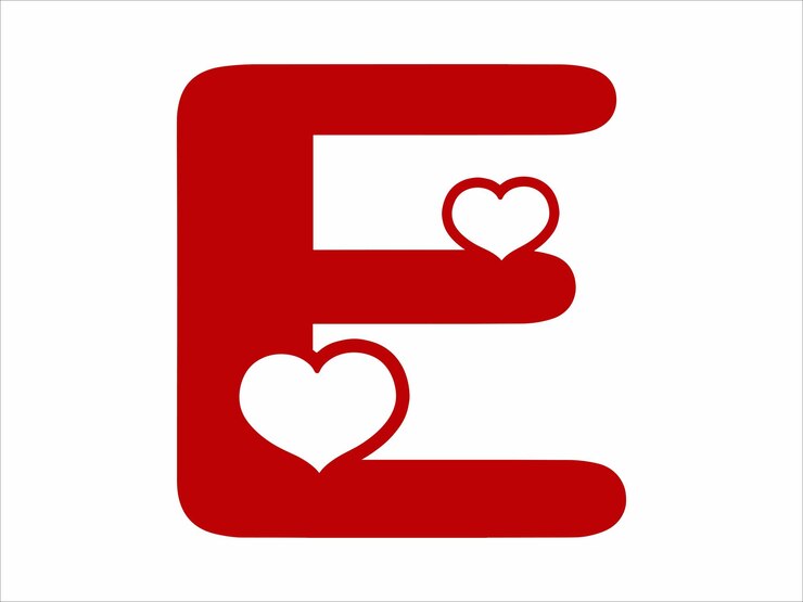 Vector corazón, alfabeto, letra b, ilustración