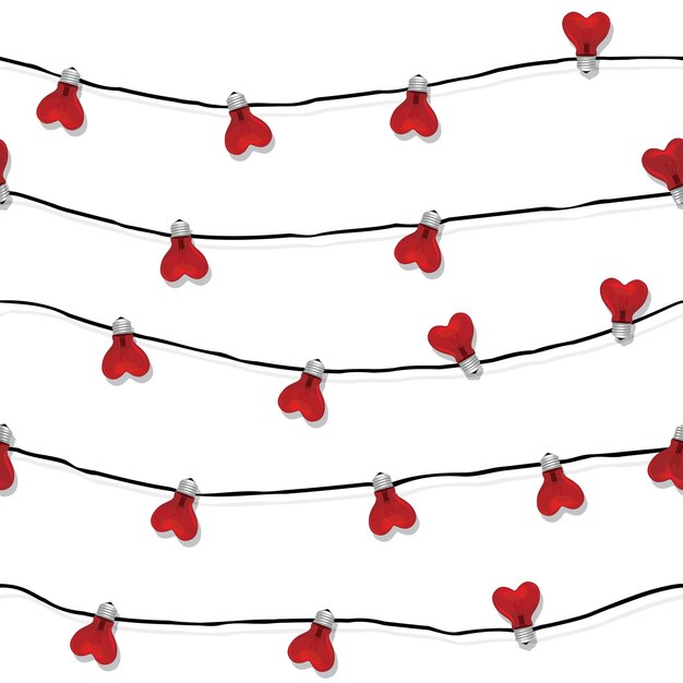 Corazón, amor, bombilla, boda, vector, día de san valentín, o, navidad, plano de fondo