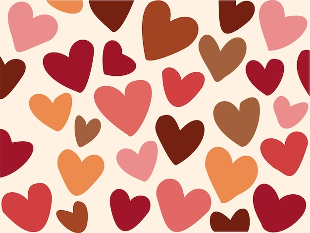 corazón de amor colorido ilustración de patrón sin costuras corazones románticos lindos diseño de impresión de fondo