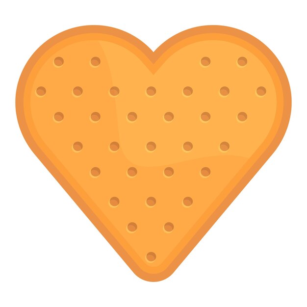 Corazón amor galleta icono dibujos animados vector galleta comida azúcar dulce