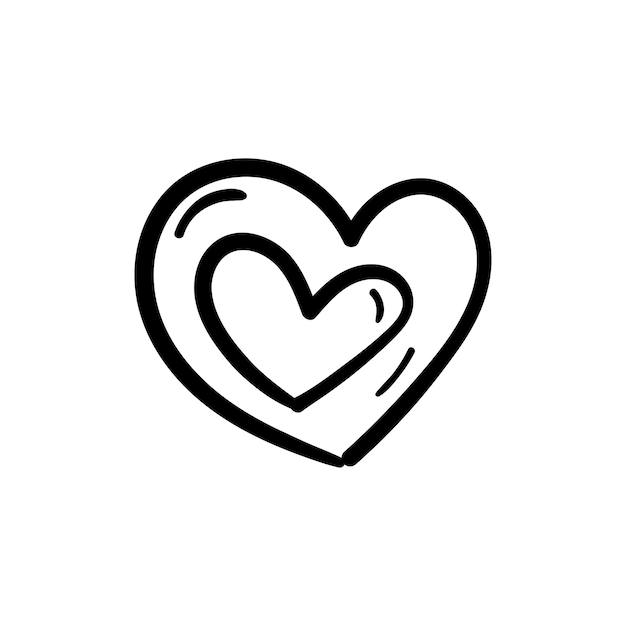 Corazón amor garabateado dibujado a mano Romance y ilustraciones de amor