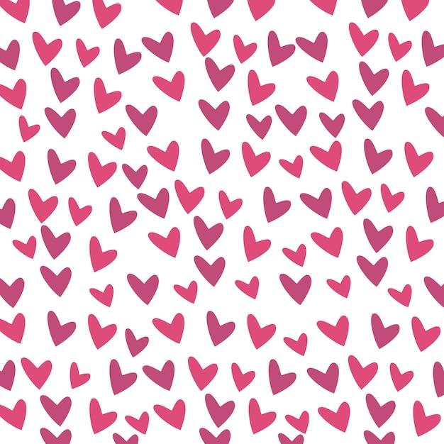 Vector corazón de amor ilustración de patrón sin costuras dulce romántico corazones rosados impresión de fondo de san valentín