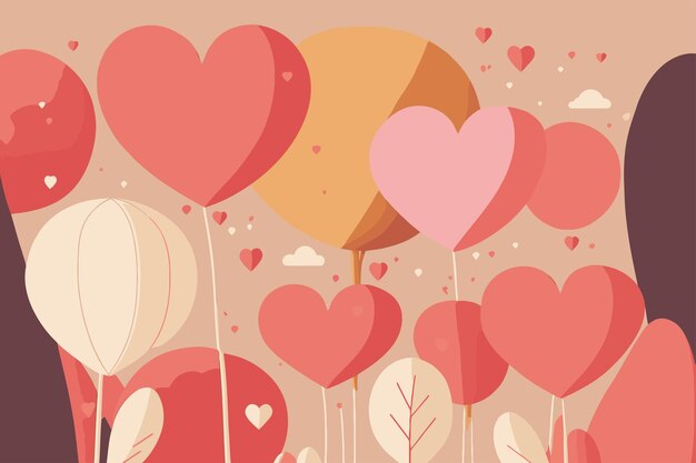 Corazón de amor Ilustración de un vector de fondo de la tarjeta del día de San Valentín