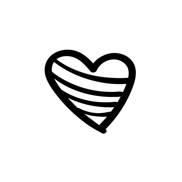 Corazón de amor de San Valentín dibujado a mano