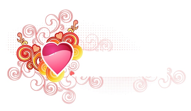 Corazón de amor con spase para tu texto San Valentín y vector de boda