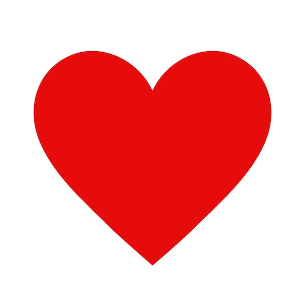 Corazón amoroso Valentín icono de corazón rojo sobre fondo blanco