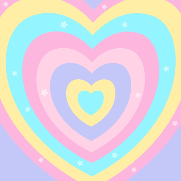 Corazón de arco iris en color pastel