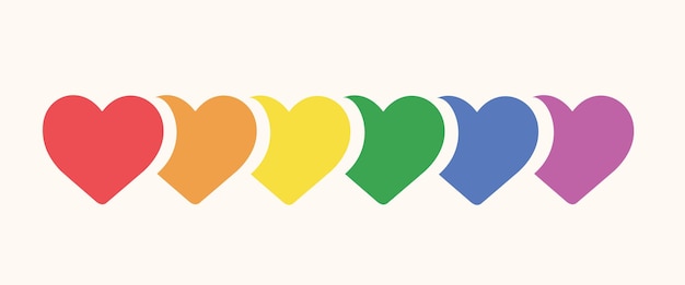 El corazón del arco iris es una ilustración vectorial de los signos del orgullo LGBT.