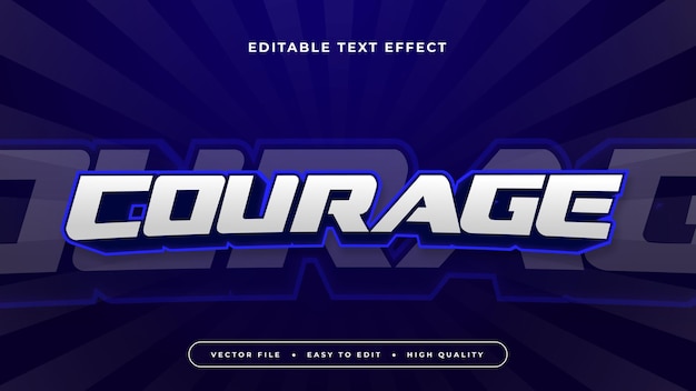 Corazón azul y blanco estilo de fuente de efecto de texto editable en 3D