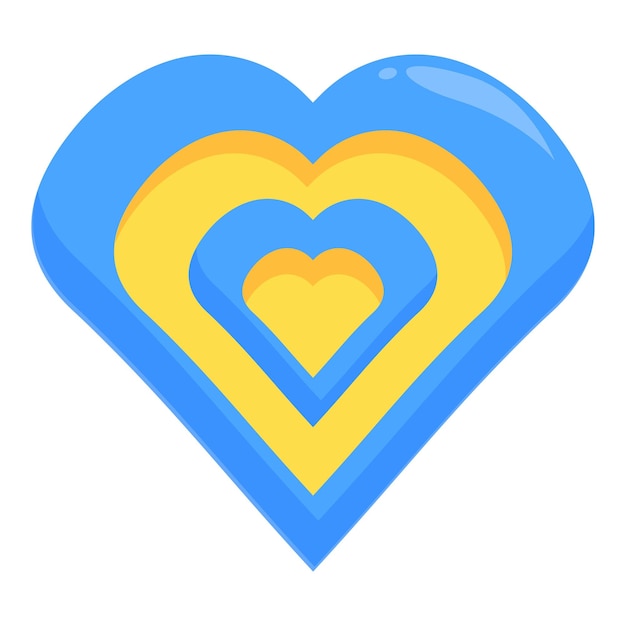 Corazón azul que contiene corazones amarillos que representan el amor y el afecto