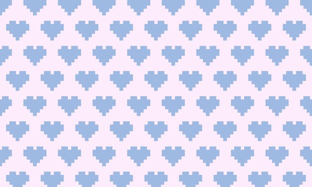 corazón azul vectorial con fondo de estilo píxel