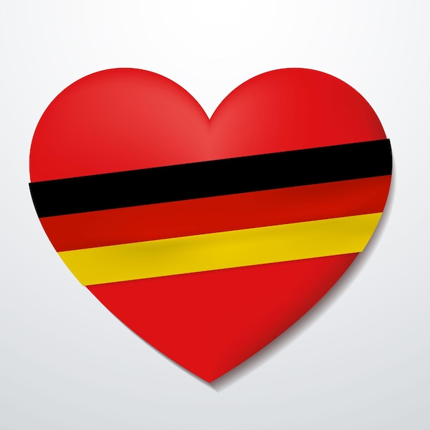 Vector corazón con bandera de alemania