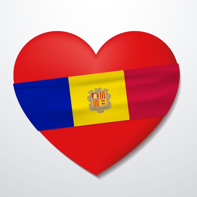 Corazón con la bandera de Andorra