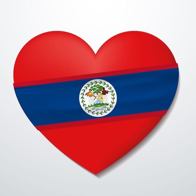 Vector corazón con bandera de belice