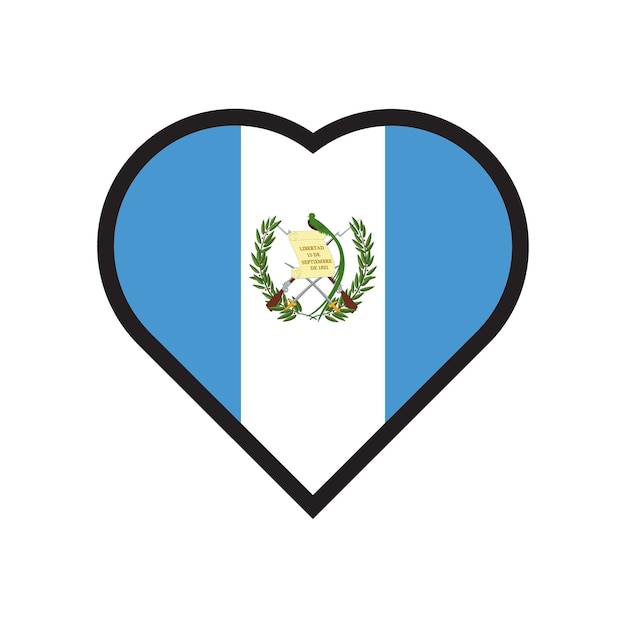 Vector un corazón con la bandera de guatemala